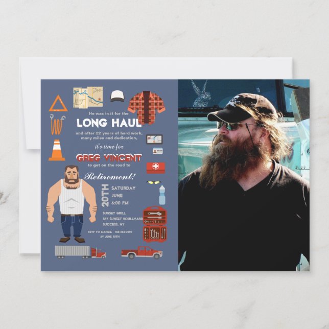 Professional Trucker Photo Invitation (Front)