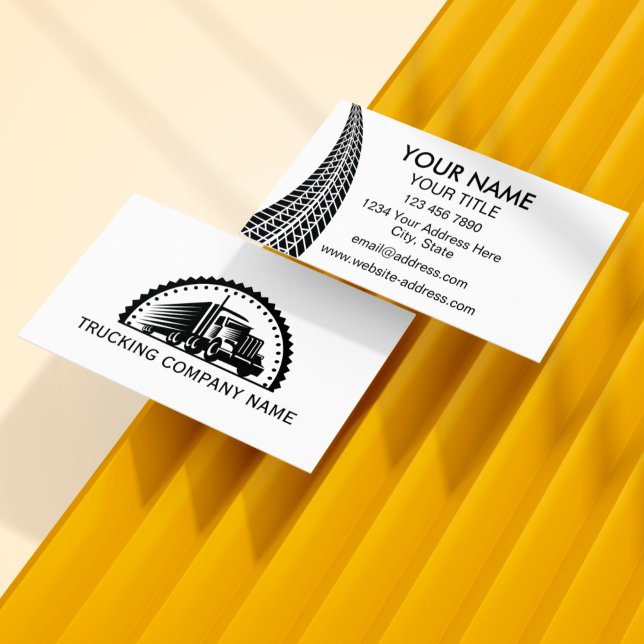 Professional Trucking Driver Simple Modern Logo Bu Business Card (Creator Uploaded)