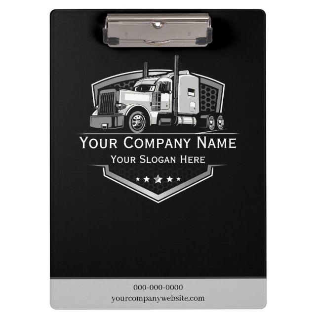 Professional Trucking Hauling Company Clipboard (Front)