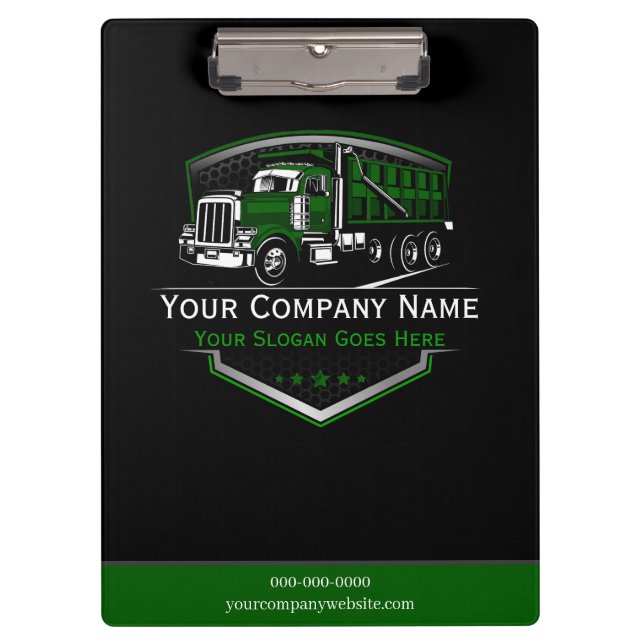 Professional Trucking Hauling Company  Clipboard (Front)