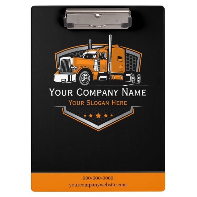 Professional Trucking Hauling Company Clipboard (Front)