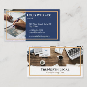 Professional TruNorth Legal Gold Lawyer Deep Navy Business Card