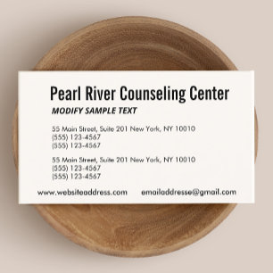 Professional Two Address Ivory Business Card