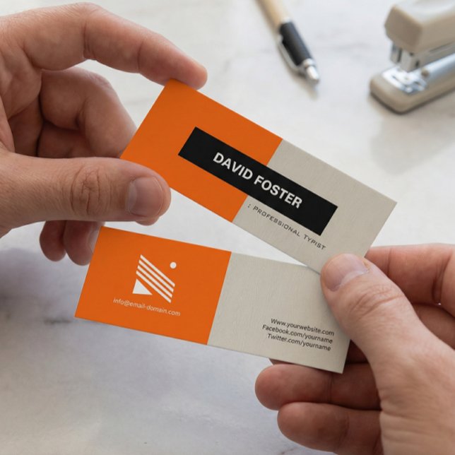 Professional Typist - Simple Elegant Stylish Mini Business Card (Creator Uploaded)