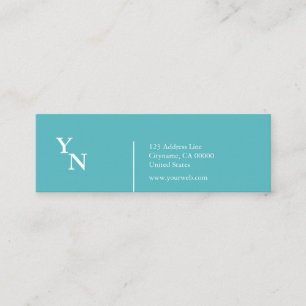 Professional Typo Turquoise Mini Business Card