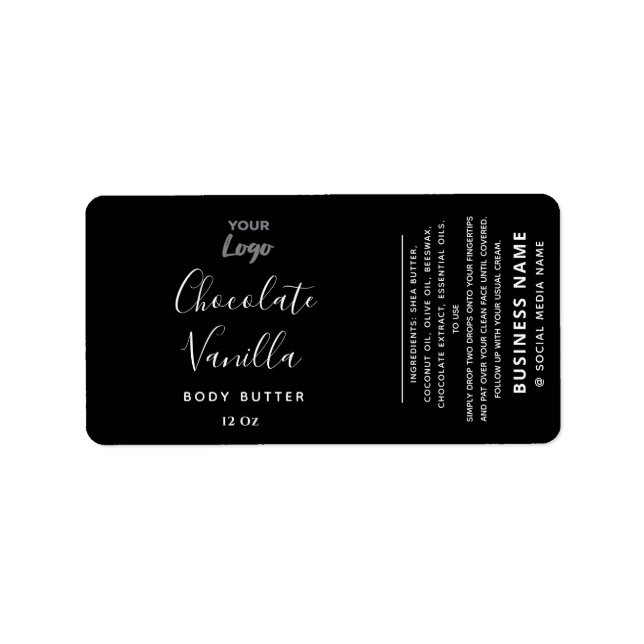 Professional typography black white logo product   label (Front)