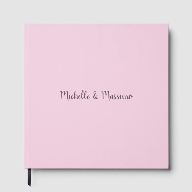 Professional Unique Classical Plain Couple Names Guest Book (Front)