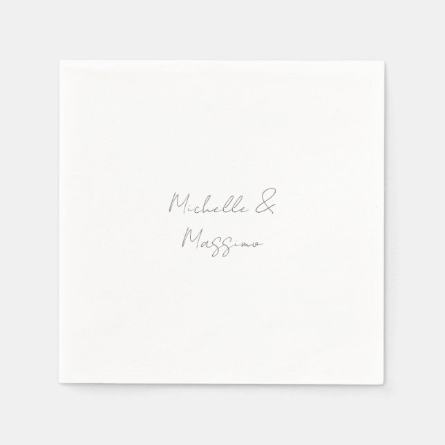Professional Unique Classical Plain Couple Names Napkin (Front)