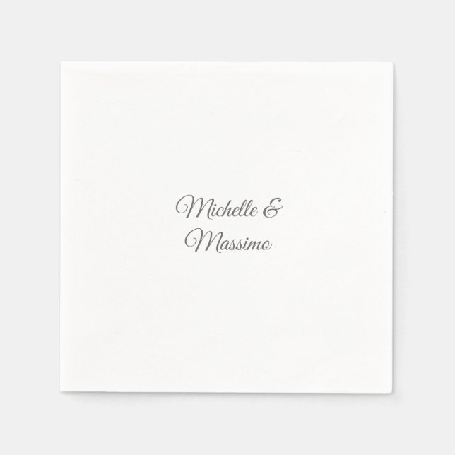 Professional Unique Classical Plain Couple Names Napkin (Front)