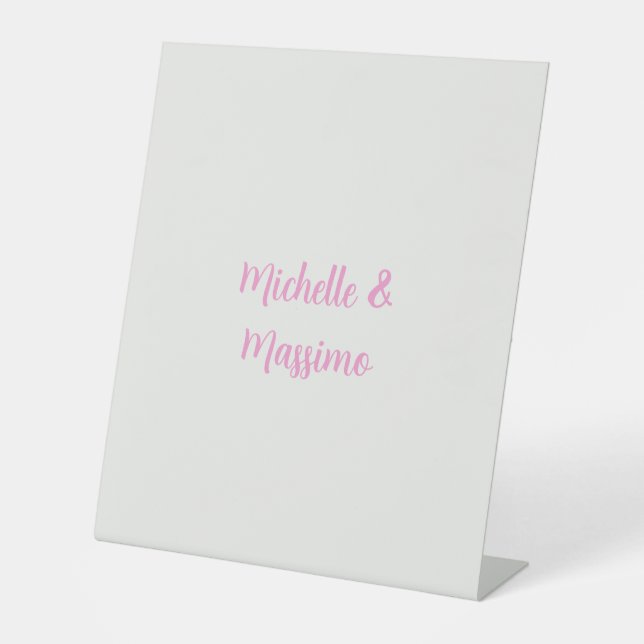 Professional Unique Classical Plain Couple Names Pedestal Sign (Front)