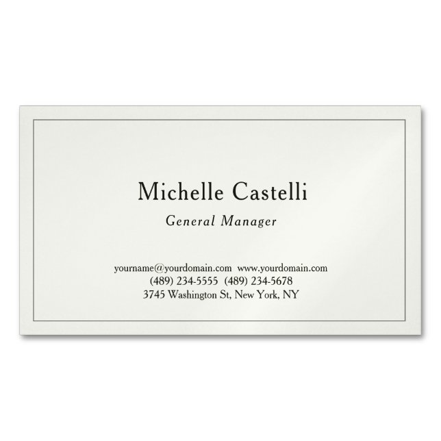 Professional Unique Classical Plain Magnetic Business Card (Front)