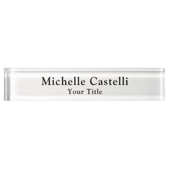 Professional Unique Classical Simple Black White Nameplate (Front)