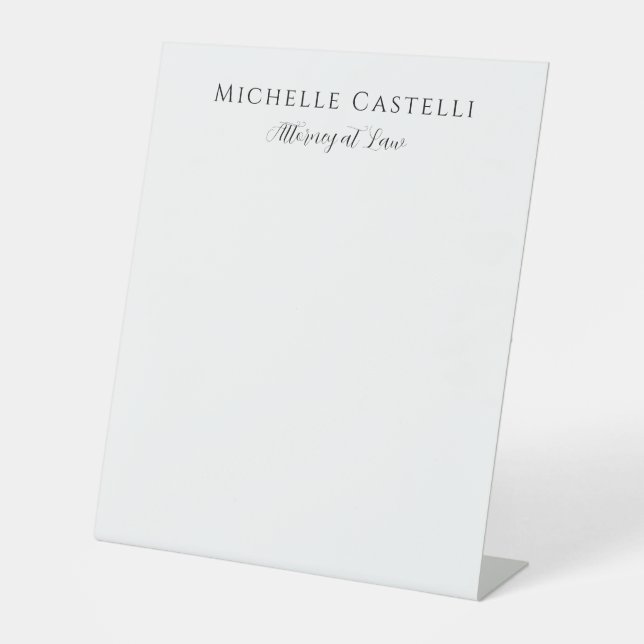 Professional Unique Classical Simple Black & White Pedestal Sign (Front)