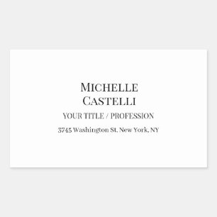 Professional Unique Classical Simple Black & White Rectangular Sticker
