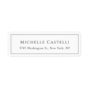 Professional Unique Classical Simple Black & White Return Address Label
