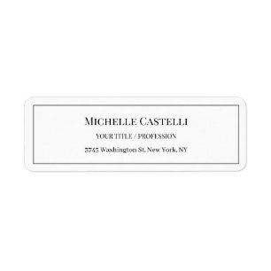 Professional Unique Classical Simple Black & White Return Address Label