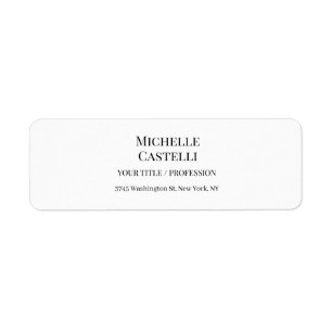 Professional Unique Classical Simple Black & White Return Address Label