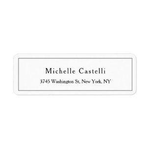 Professional Unique Classical Simple Black & White Return Address Label