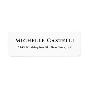 Professional Unique Classical Simple Black & White Return Address Label