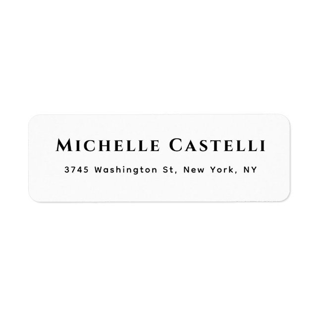 Professional Unique Classical Simple Black & White Return Address Label (Front)