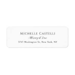 Professional Unique Classical Simple Black & White Return Address Label