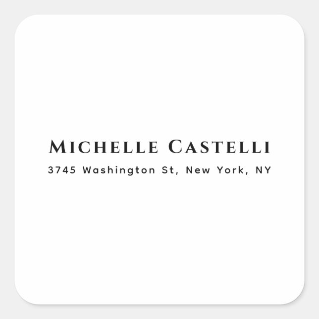 Professional Unique Classical Simple Black & White Square Sticker (Front)