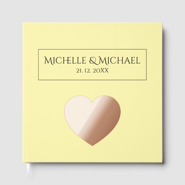 Professional Unique Classical Simple Cream Color Guest Book (Front)
