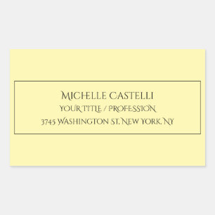 Professional Unique Classical Simple Cream Colour Rectangular Sticker