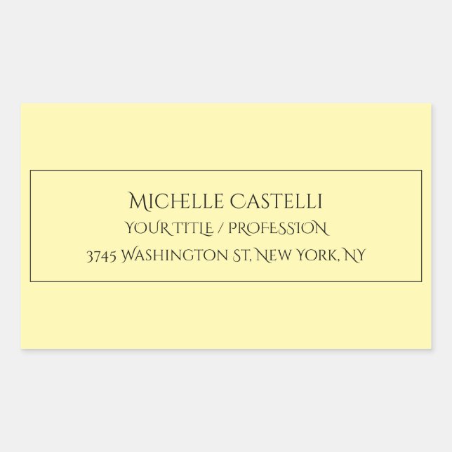 Professional Unique Classical Simple Cream Colour Rectangular Sticker (Front)