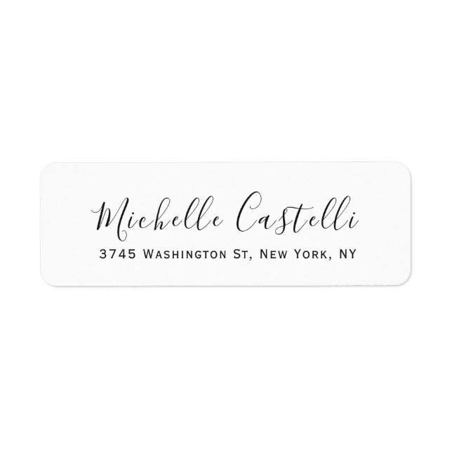 Professional Unique Classical Simple Handwriting Return Address Label (Front)