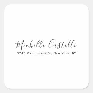 Professional Unique Classical Simple Handwriting Square Sticker