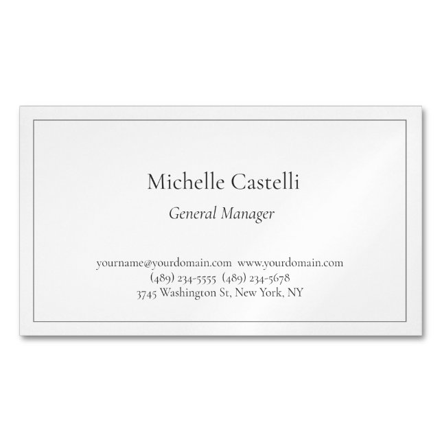 Professional Unique Classical Simple Magnetic Business Card (Front)