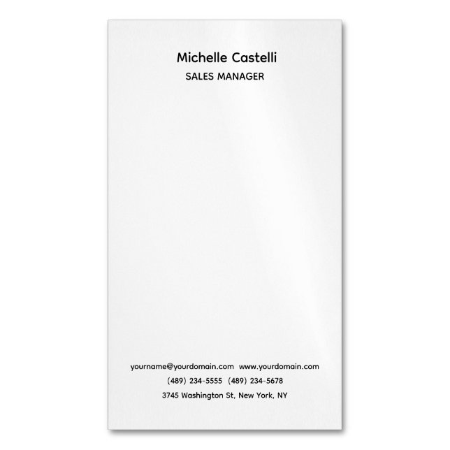 Professional Unique Classical Simple Magnetic Business Card (Front Vertical)