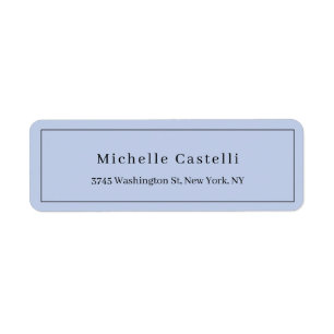 Professional Unique Classical Simple Pale Blue Return Address Label