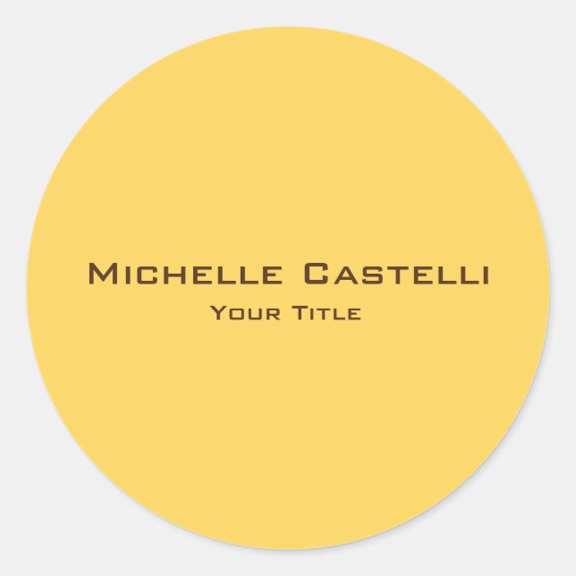 Professional Unique Classical Simple Plain Classic Round Sticker (Front)