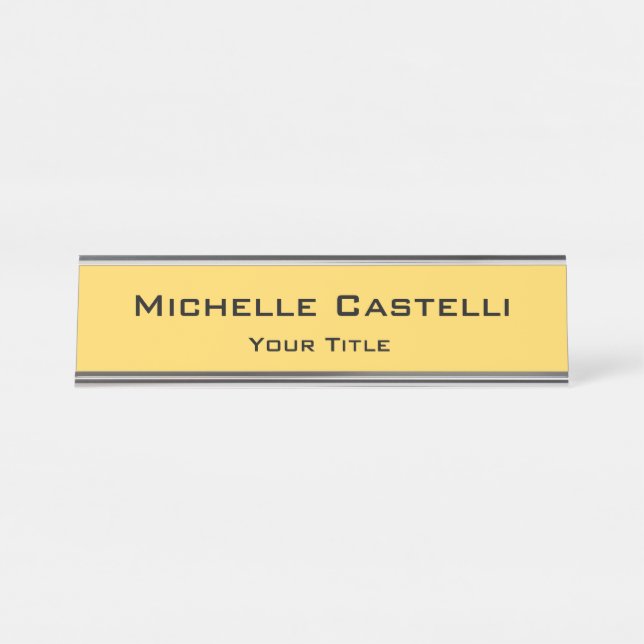 Professional Unique Classical Simple Plain Desk Name Plate (Front)