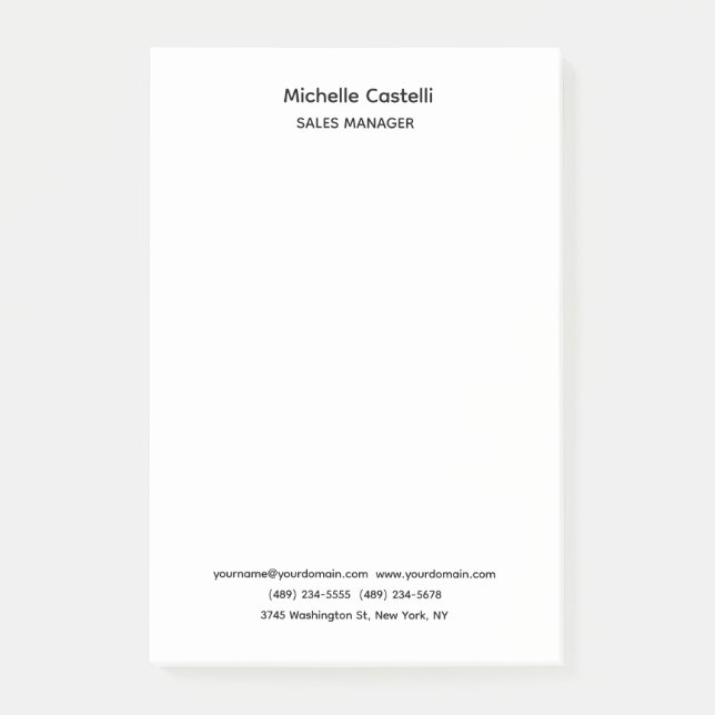 Professional Unique Classical Simple Post-it Notes (Front)