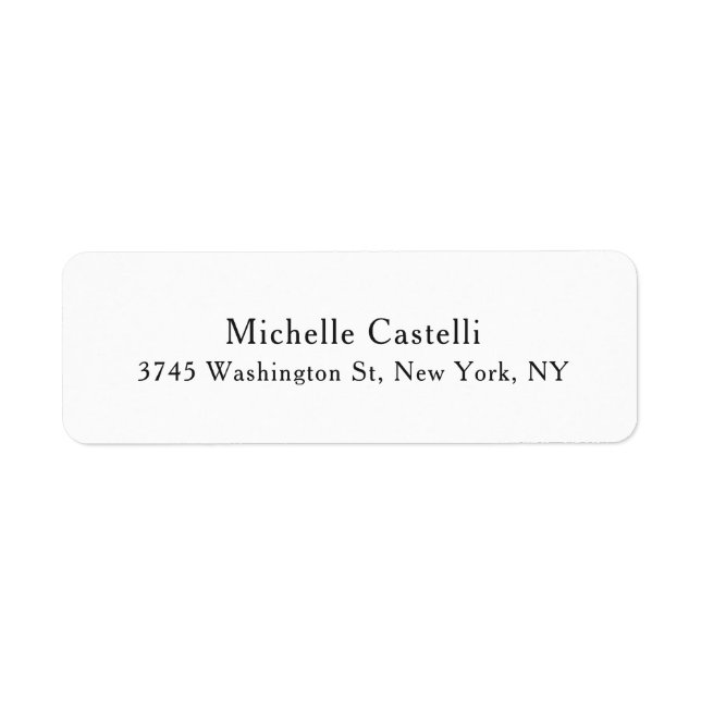 Professional Unique Classical Simple Return Address Label (Front)