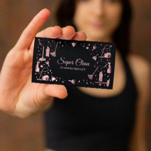 Professional Unique Maid House Cleaning Services Business Card
