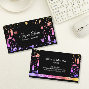Professional Unique Maid House Cleaning Services Business Card