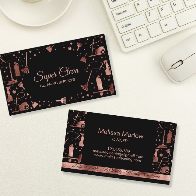 Professional Unique Maid House Cleaning Services Business Card (Creator Uploaded)