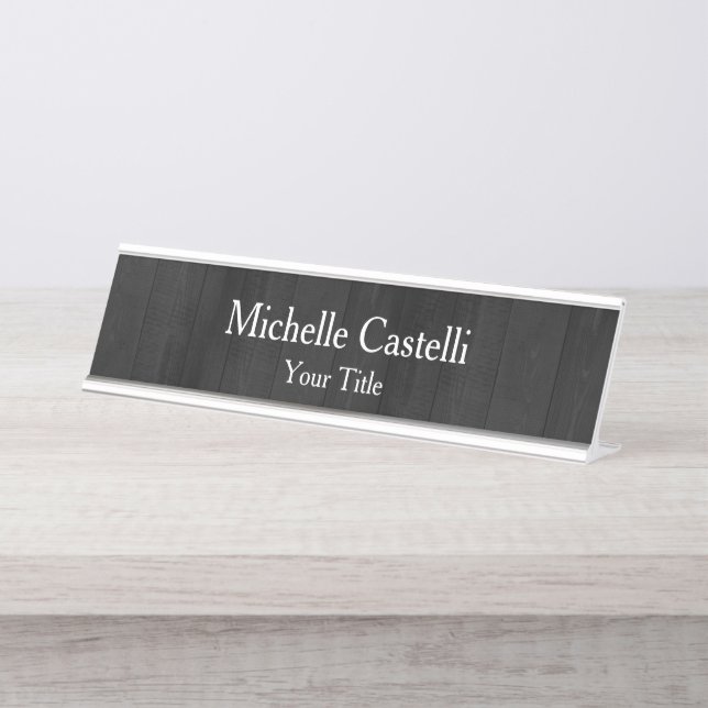 Professional Unique Modern Minimalist Desk Name Plate (Front)