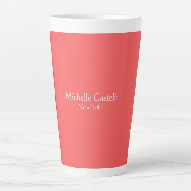 Professional Unique Modern Minimalist Your Name Latte Mug (Front)