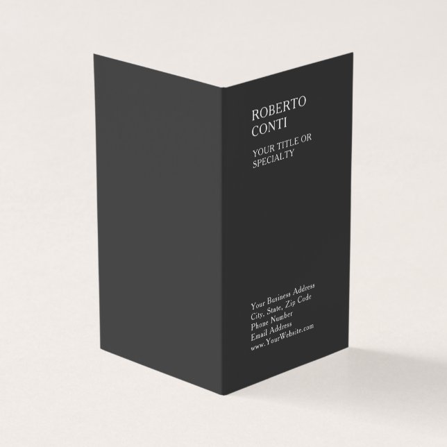 Professional Unique Plain Minimalist Trendy Black Business Card (Outside)