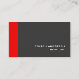 Professional Unique Stylish Grey Red Impressive Business Card