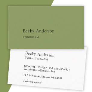 Professional Universal Sage Green Two Tone Business Card