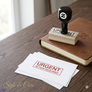 Professional Urgent Action Required Office Rubber Stamp