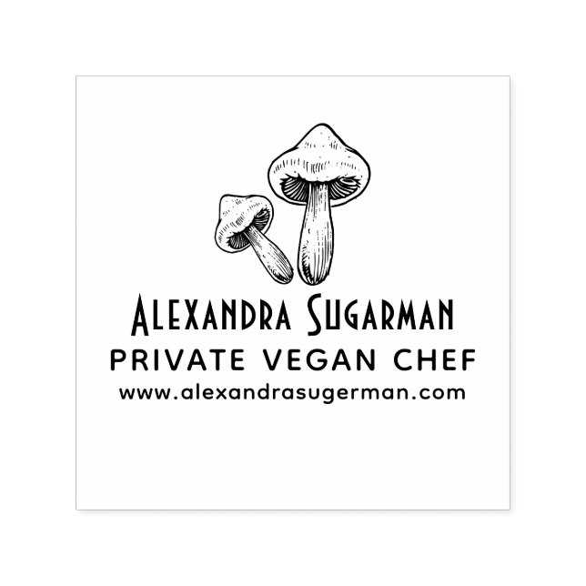 Professional Vegan Chef Mushrooms Business Logo 1 Self-inking Stamp (Design)