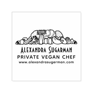 Professional Vegan Chef Vegetables Business Logo 1 Self-inking Stamp