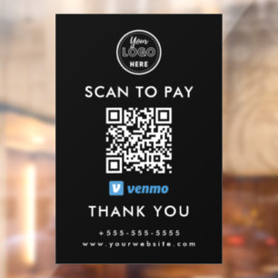 Professional Venmo QR Code Scan to Pay Logo Black
